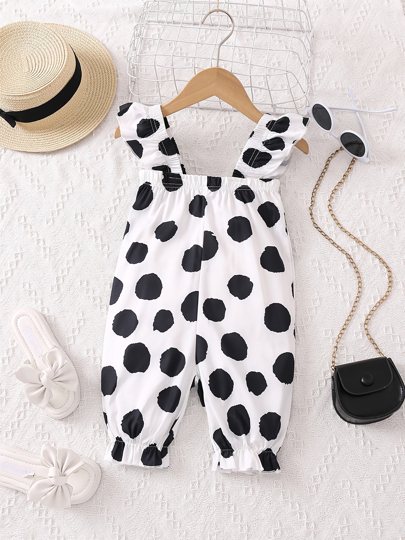 Baby Girls Polka Dot Ruffles Romper Jumpsuit Toddler Clothes