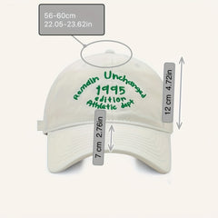 Unisex Sunshade Breathable Baseball Cap Green Letter Embroidery
