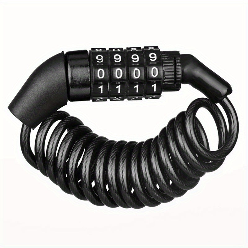 Helmet Lock Chain 4 Digit Password Combination Bike Motorcycle Anti theft Cable