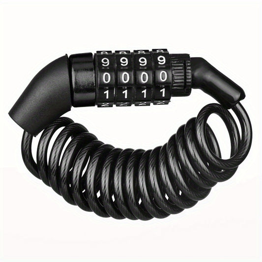 Helmet Lock Chain 4 Digit Password Combination Bike Motorcycle Anti theft Cable