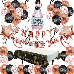 Year Balloon Party Decoration Round Year Latex Aluminum Foil Balloon