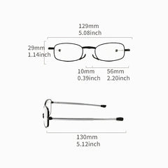 Portable Folding Reading Glasses Light Blocking Thin Frame Magnifier