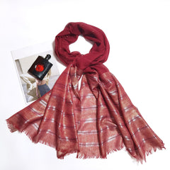 Arab Yarn Fringed Scarf Silky Shawl Lightweight Shawl Wrap