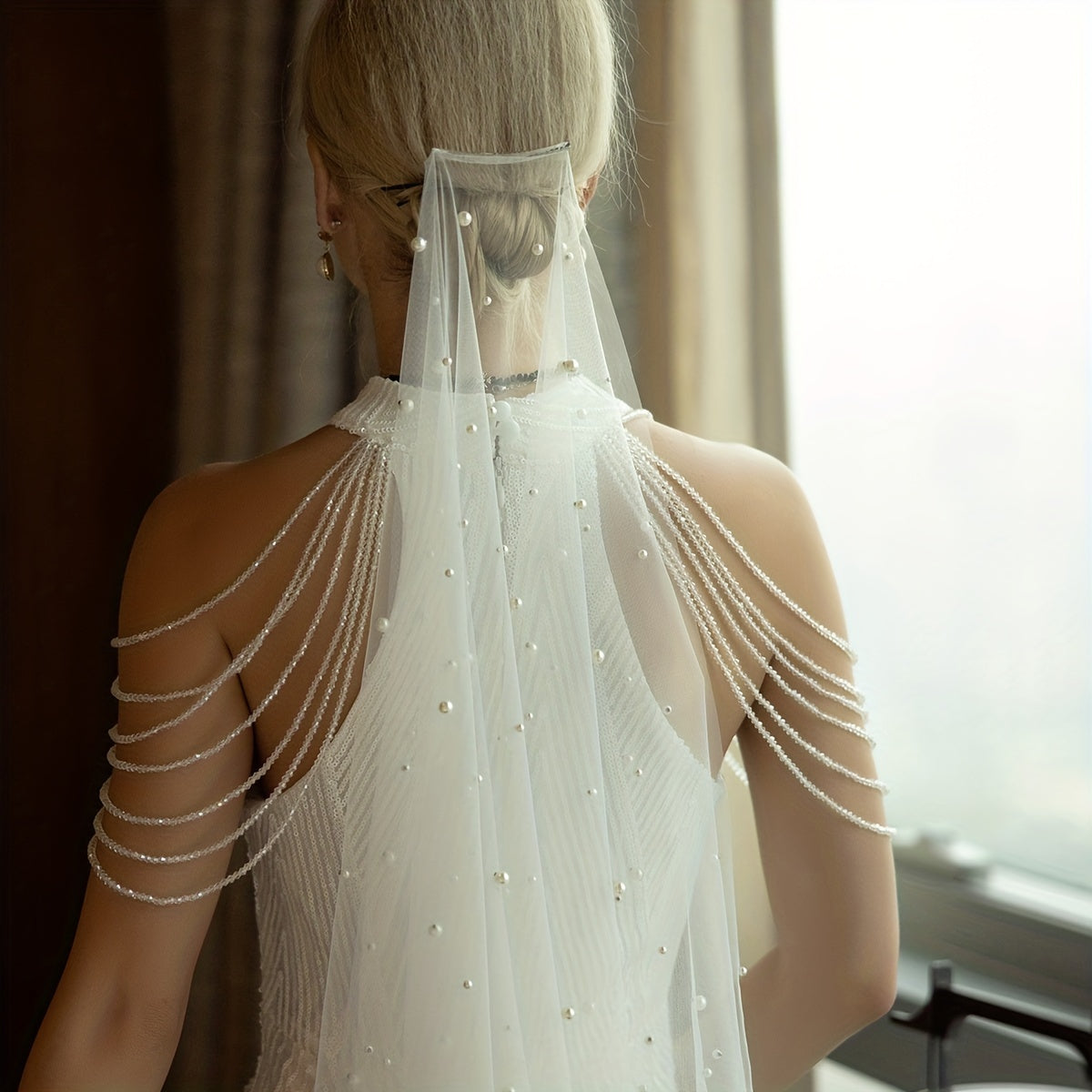 Bride Faux Pearl Veil Wedding Tiara Vintage Accessories
