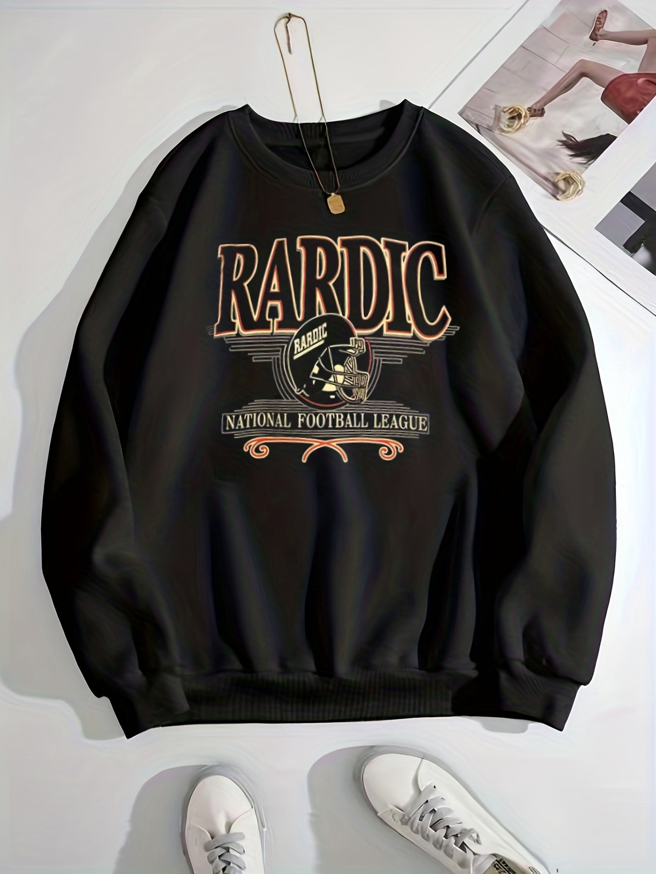Letter & Graphic Print Pullover Sweatshirt for Women