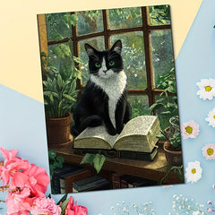 500pcs Wooden Jigsaw Puzzle Cow Cat on Bookshelf Adult Animal Theme