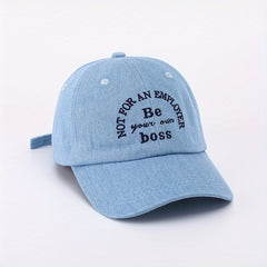 Washed Denim Peaked Cap Letter Pattern Sun Hat Baseball Cap