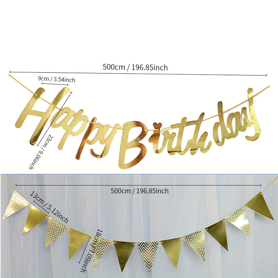 2pcs Birthday Scene Pull Flag Decoration