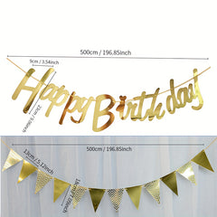 2pcs Birthday Scene Pull Flag Decoration