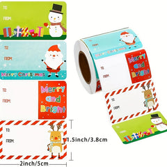 500pcs Christmas Gift Stickers, Holiday Greeting Card Decorative Stick