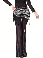 Belly Dance Hip Skirt Coins Scarf Sequin Wrap Skirt