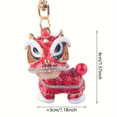 Chinese Lion Dance Keychain Bag Charm Women's Accessory