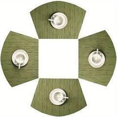 4pcs PVC Striped Placemats Washable Reusable Anti-fouling Heat Insulation Pads