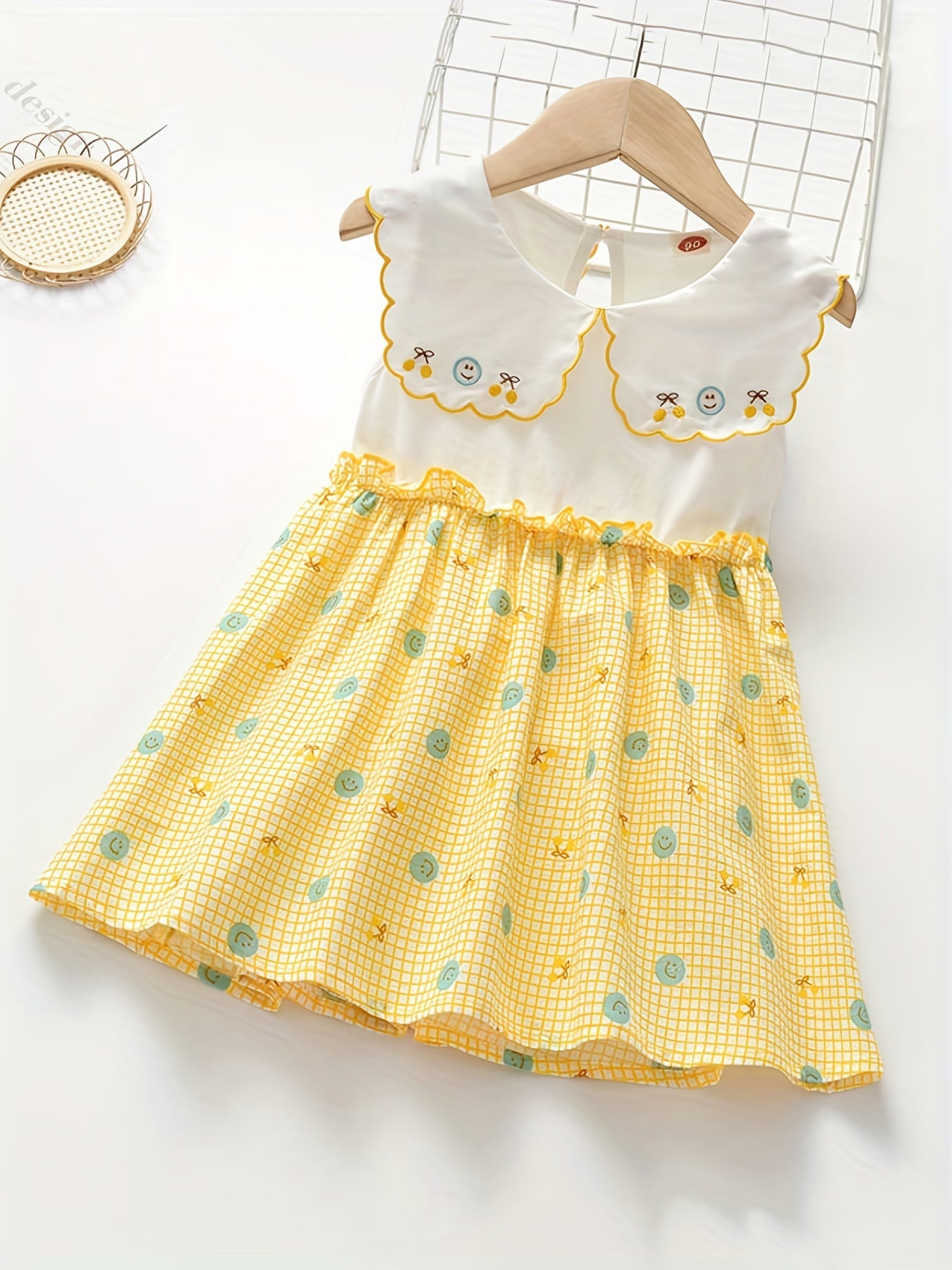 Girls' Polka Dot Sundress Sleeveless Princess Dress