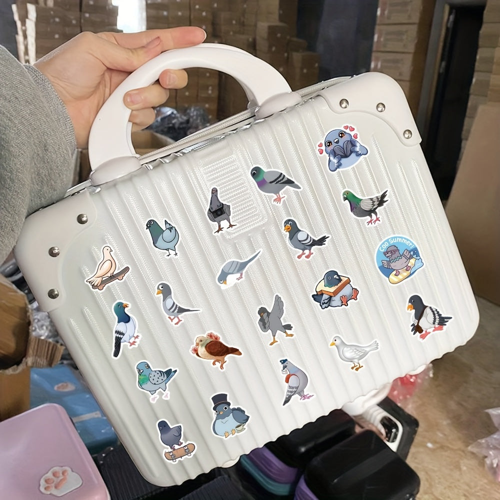 60Pcs Pigeon Cartoon Sticker For Laptop Travel Bottles
