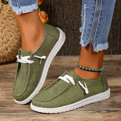 Women's Lightweight Canvas Slip On Walking Loafers
