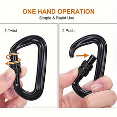 12KN Heavy Duty Locking Buckle Clip D Ring Keychain