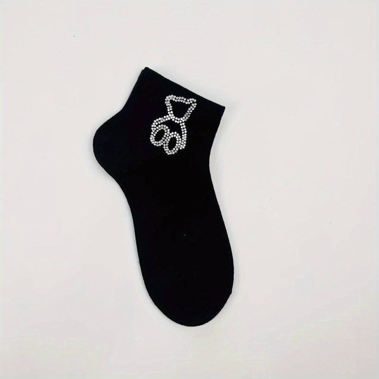 Bear Rhinestone Socks Crew Short Stockings Women's Hosiery
