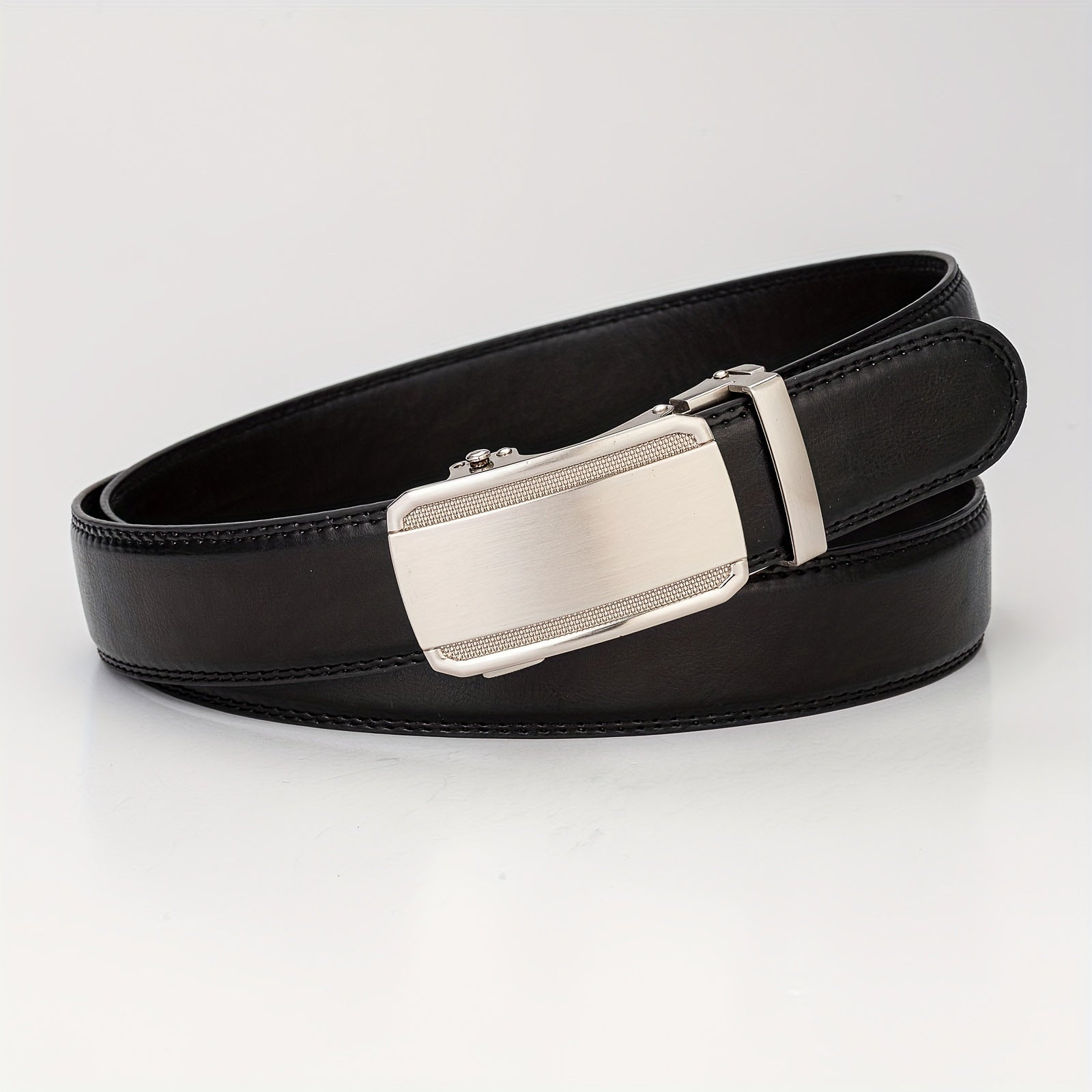 Men's PU Leather Belt Automatic Buckle Business Waist Strap