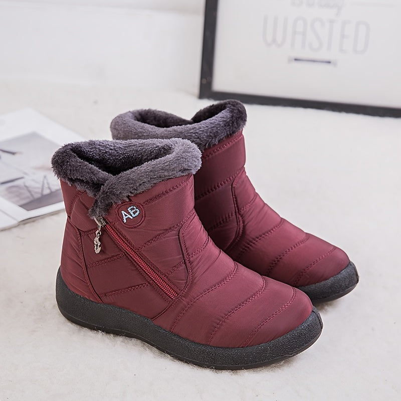 Fleece-Lined Ankle Snow Boots for Women