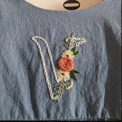 Floral Alphabet Embroidery Stickers - Hand Sewing Stabilize