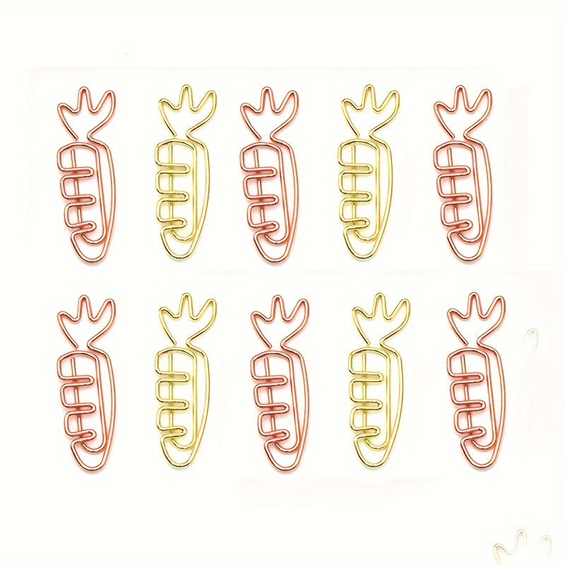20pcs Carrot Paper Clip Office Stationery Data Clip Metal Paper Clip