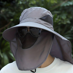 Men's Mesh Bucket Hat w/ Neck & Face Flap for Summer Outdoor Hats