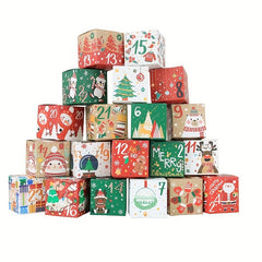 24pcs Christmas Advent Calendar Candy Box 24 Days Countdown