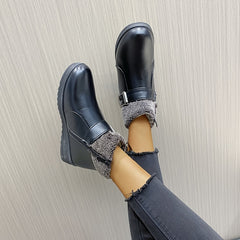 Platform Chelsea Boots Side Zipper Ankle Boots Women's Footwear