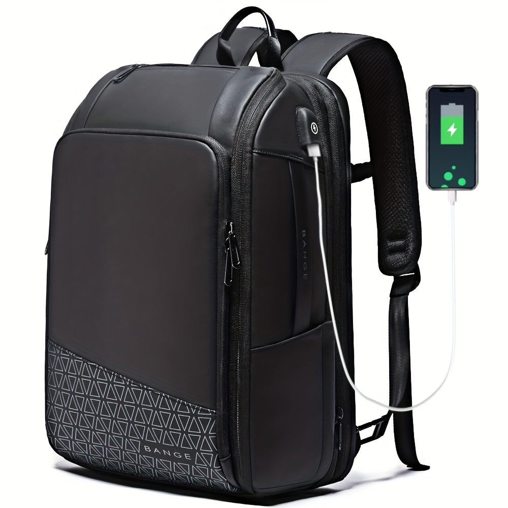 Expandable Travel Business Laptop Backpack Waterproof USB Charging Port