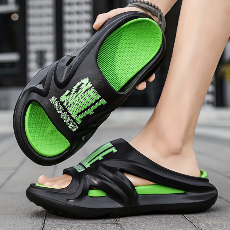Men's Stylish Alphabet Detail Platform Slides