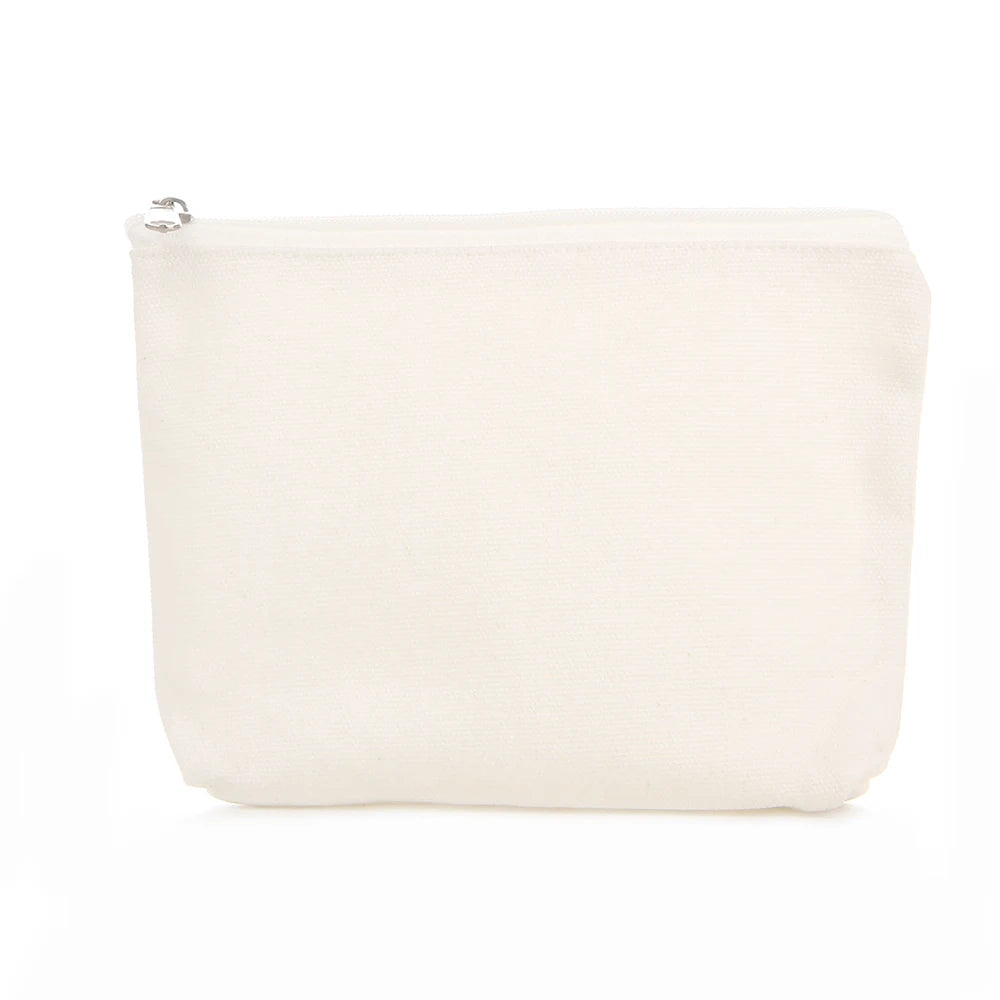6Pcs DIY Cotton Pure Zipper Case Canvas Travel Cosmetic Bag Washable Pouch