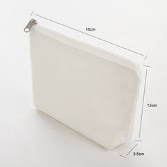 6Pcs DIY Cotton Pure Zipper Case Canvas Travel Cosmetic Bag Washable Pouch