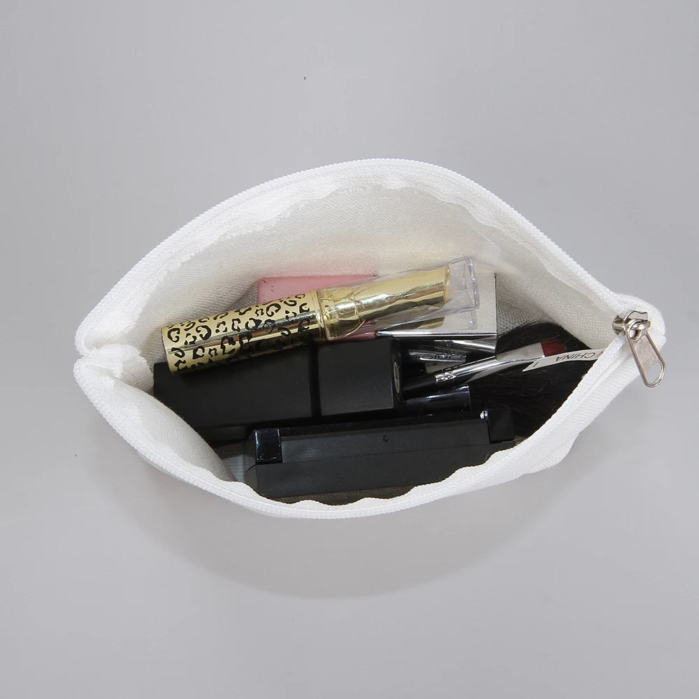 6Pcs DIY Cotton Pure Zipper Case Canvas Travel Cosmetic Bag Washable Pouch