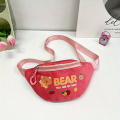 Cartoon Bear Graphic Chest Bag Messenger Bag Lightweight Waist Bag