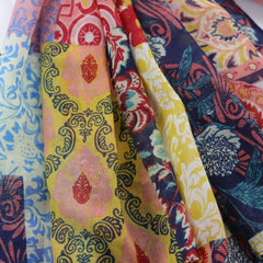 Boho Floral Print Scarf Vintage Tassel Shawl Windproof Head Wrap