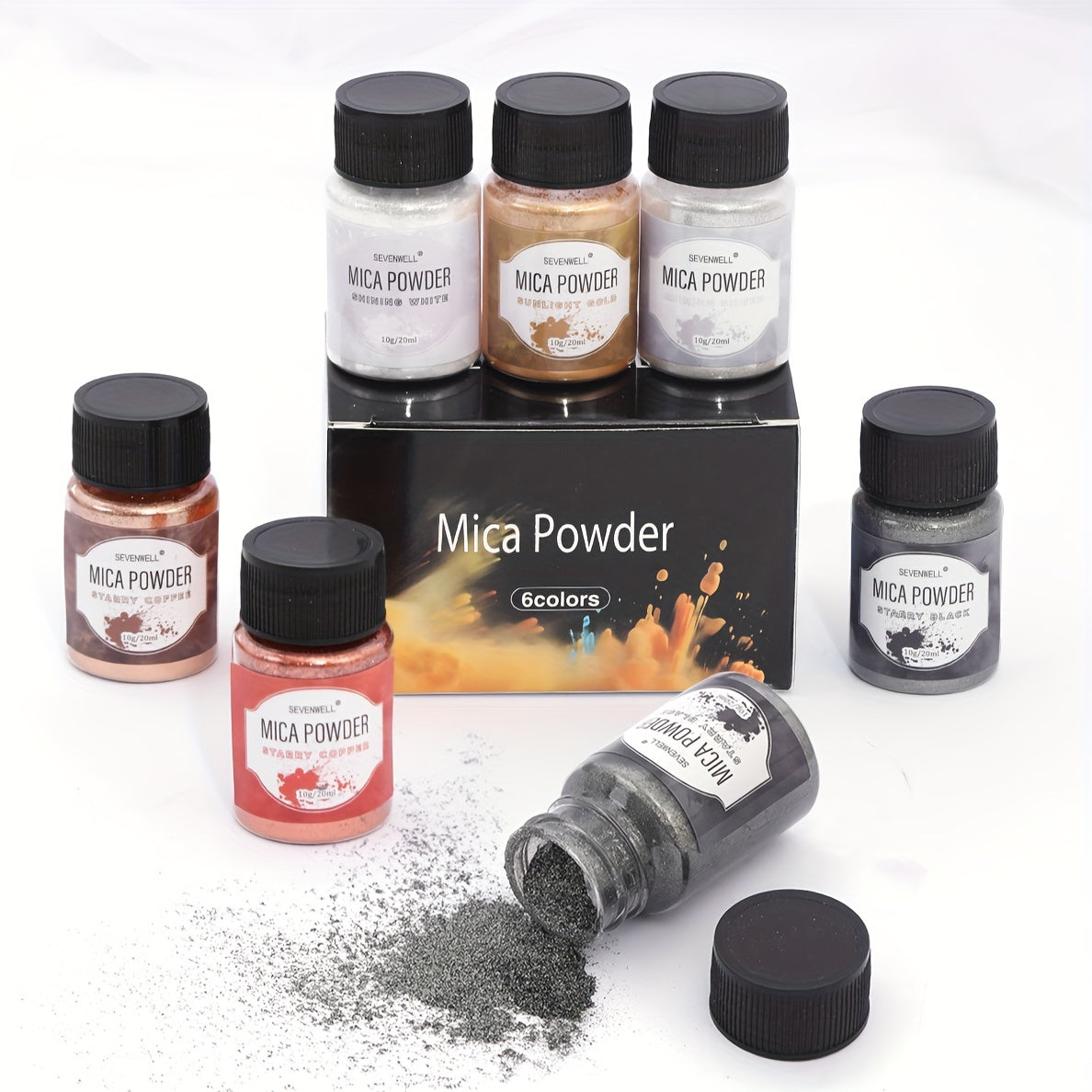 6 Colors Pearlescent Powder Silicone Mold Candle Soap Pigment Powder