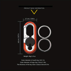 Double Ring Car Keychain Keyring Anti lost Key Chain Pendant