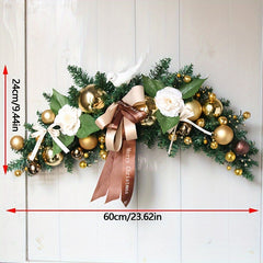 Christmas Ox Horn Rattan Door Hanging Wall Hanging Hotel Mall Wreath