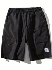 Men's Drawstring Flap Pocket Shorts Summer Clothing