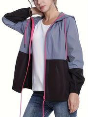 Women's Waterproof Hooded Raincoat Lightweight Packable Rain Jacket