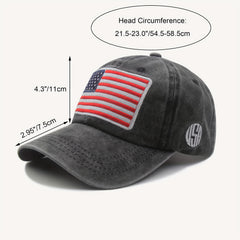 American Flag Baseball Cap Patriotic Washed Hat Vintage Design