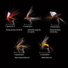 100pcs Colorful Lifelike Fly Fishing Flies for Bass Trout Salmon