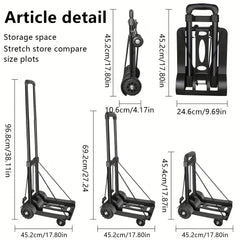 Foldable Portable Trolley 3 Stage Handle 50 Kg Load