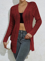 Casual Long Sleeve Open Front Cardigan