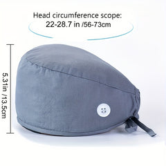 Solid Cotton Work Cap Casual Nurse Hats Elastic Lace Up Cap Adjustable