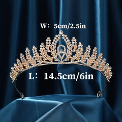 Rhinestone Leaf Ladies Crown Wedding Headwear Crystal Hair Hoop