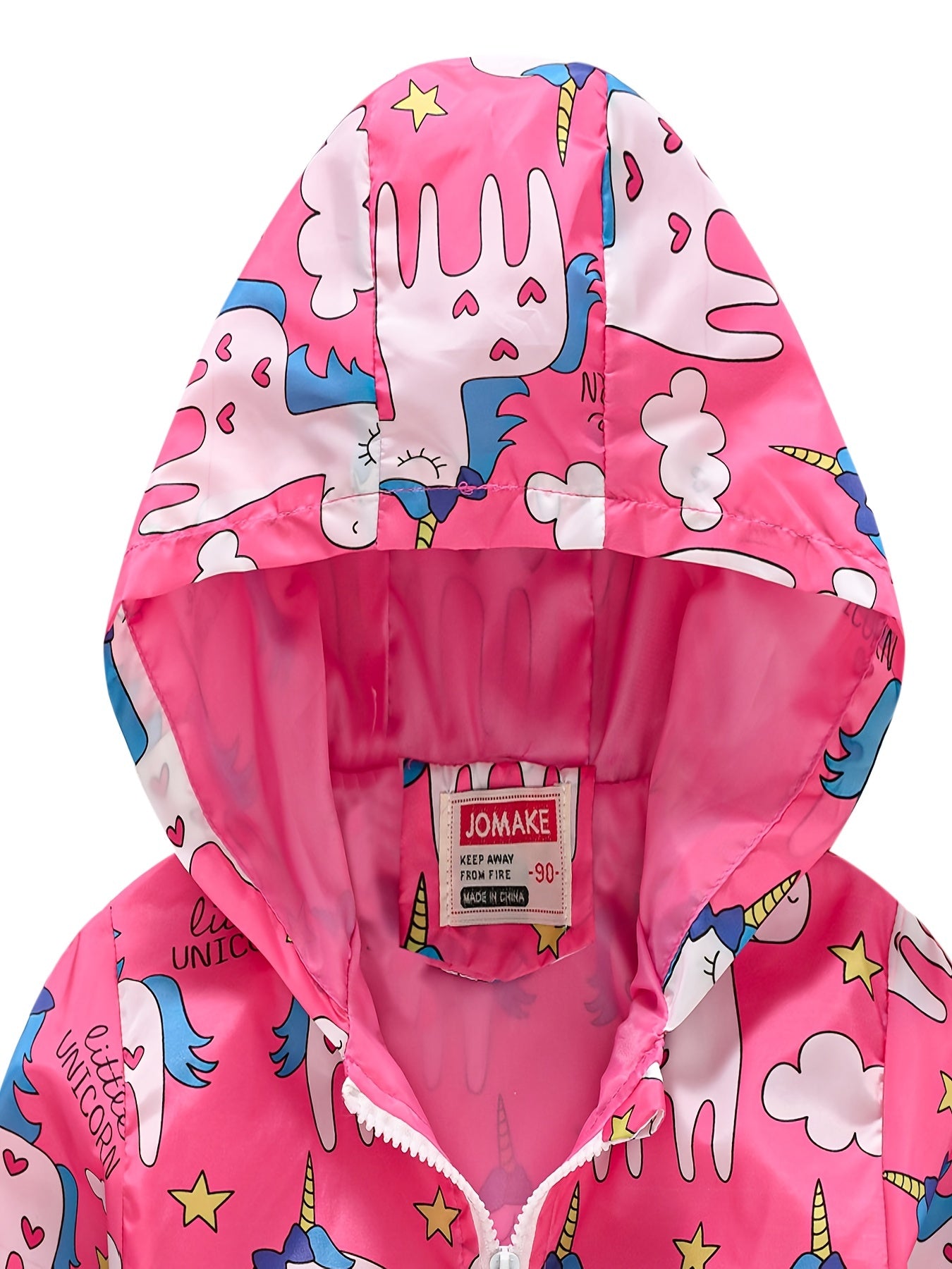 Girls Unicorn Print Hooded Jacket for Winter