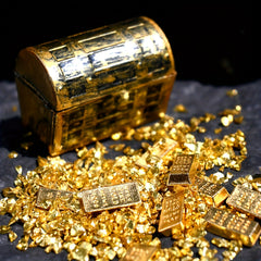 Golden Bar Treasure Box Dollhouse Accessories