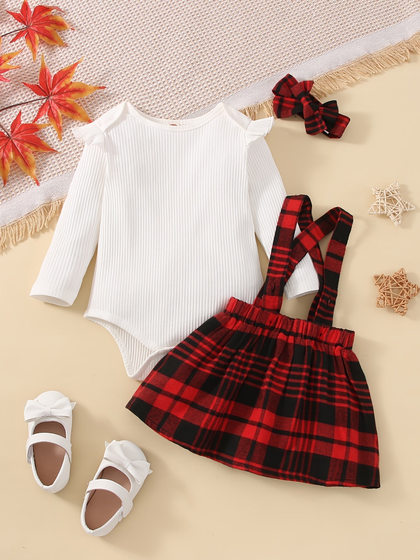 Baby Girls Long Sleeve Suspender Skirt Set